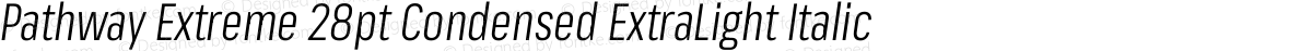 Pathway Extreme 28pt Condensed ExtraLight Italic