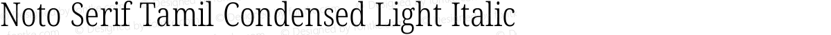 Noto Serif Tamil Condensed Light Italic