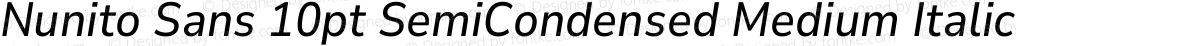 Nunito Sans 10pt SemiCondensed Medium Italic