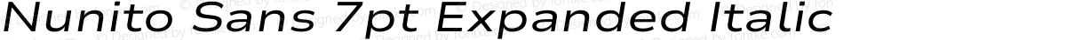 Nunito Sans 7pt Expanded Italic