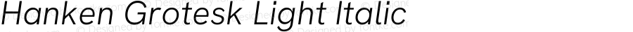 Hanken Grotesk Light Italic