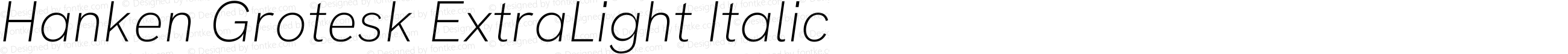 Hanken Grotesk ExtraLight Italic