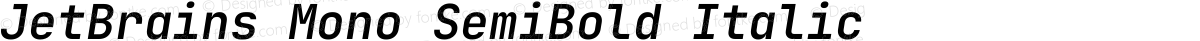 JetBrains Mono SemiBold Italic