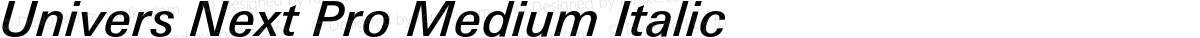 Univers Next Pro Medium Italic
