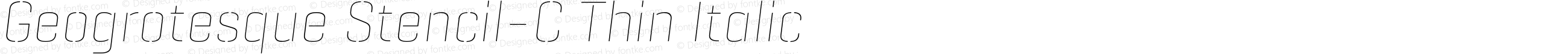 Geogrotesque Stencil-C Thin Italic