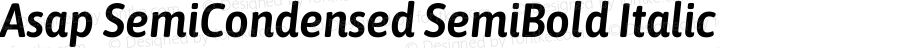 Asap SemiCondensed SemiBold Italic