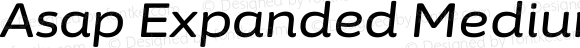 Asap Expanded Medium Italic