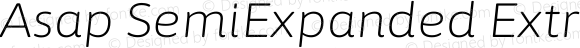 Asap SemiExpanded ExtraLight Italic
