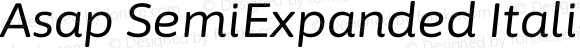 Asap SemiExpanded Italic