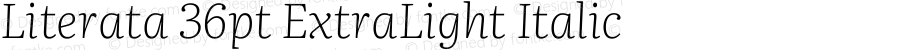 Literata 36pt ExtraLight Italic