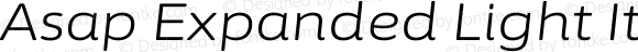 Asap Expanded Light Italic