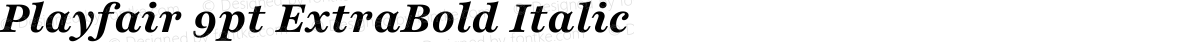 Playfair 9pt ExtraBold Italic