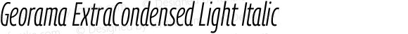 Georama ExtraCondensed Light Italic