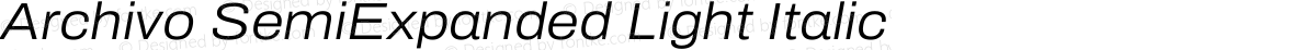 Archivo SemiExpanded Light Italic