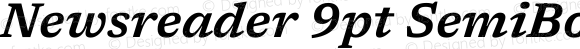 Newsreader 9pt SemiBold Italic