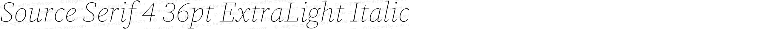 Source Serif 4 36pt ExtraLight Italic