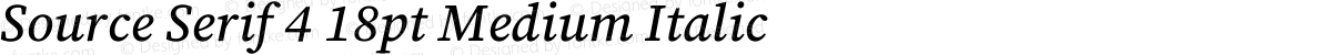 Source Serif 4 18pt Medium Italic