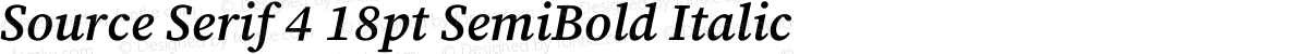Source Serif 4 18pt SemiBold Italic
