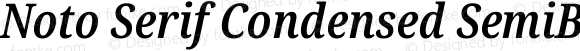 Noto Serif Condensed SemiBold Italic