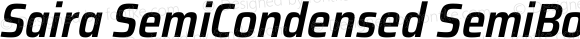 Saira SemiCondensed SemiBold Italic
