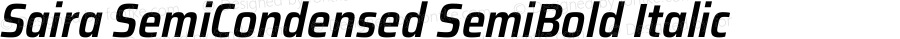 Saira SemiCondensed SemiBold Italic