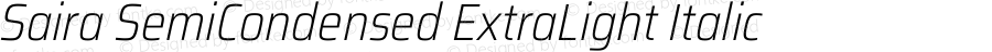 Saira SemiCondensed ExtraLight Italic