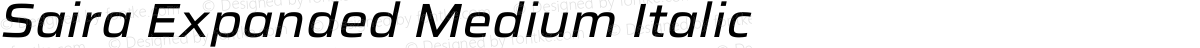 Saira Expanded Medium Italic