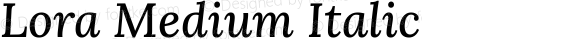Lora Medium Italic