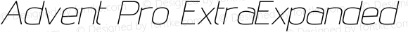 Advent Pro ExtraExpanded ExtraLight Italic