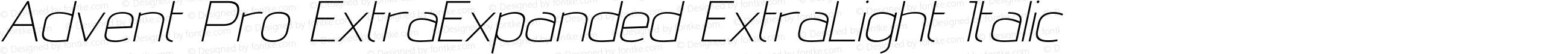 Advent Pro ExtraExpanded ExtraLight Italic