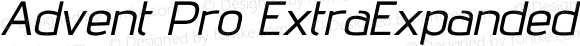Advent Pro ExtraExpanded Medium Italic