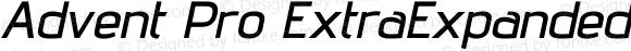 Advent Pro ExtraExpanded SemiBold Italic