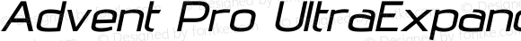 Advent Pro UltraExpanded SemiBold Italic
