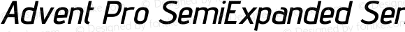 Advent Pro SemiExpanded SemiBold Italic