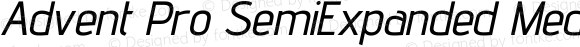 Advent Pro SemiExpanded Medium Italic