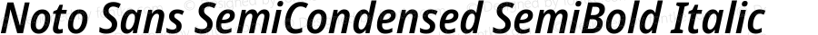 Noto Sans SemiCondensed SemiBold Italic