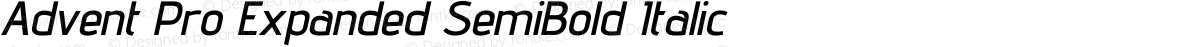 Advent Pro Expanded SemiBold Italic
