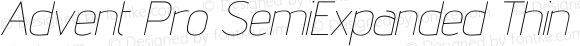 Advent Pro SemiExpanded Thin Italic