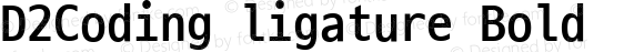 D2Coding ligature Bold