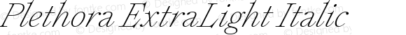 Plethora ExtraLight Italic