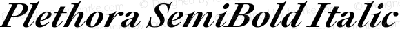 Plethora SemiBold Italic