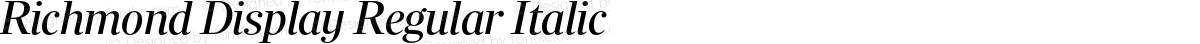 Richmond Display Regular Italic