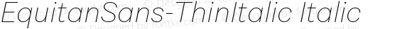 EquitanSans-ThinItalic Italic