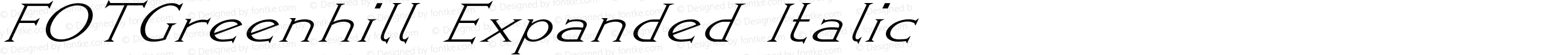 FOTGreenhill Expanded Italic