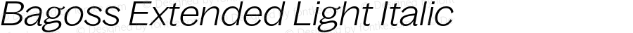 Bagoss Extended Light Italic