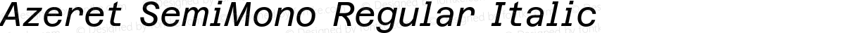 Azeret SemiMono Regular Italic