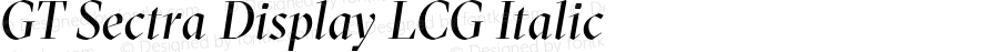 GT Sectra Display LCG Regular Italic