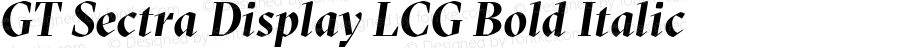 GT Sectra Display LCG Bold Italic