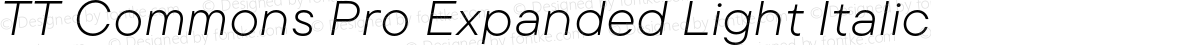 TT Commons Pro Expanded Light Italic