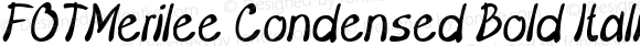 FOTMerilee Condensed Bold Italic